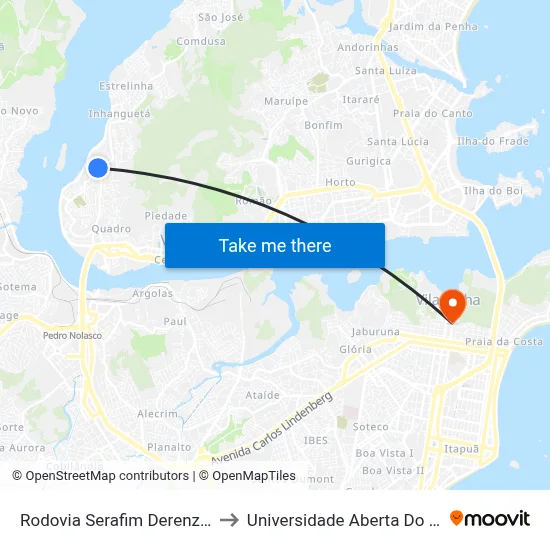Rodovia Serafim Derenzi, 379 to Universidade Aberta Do Brasil map