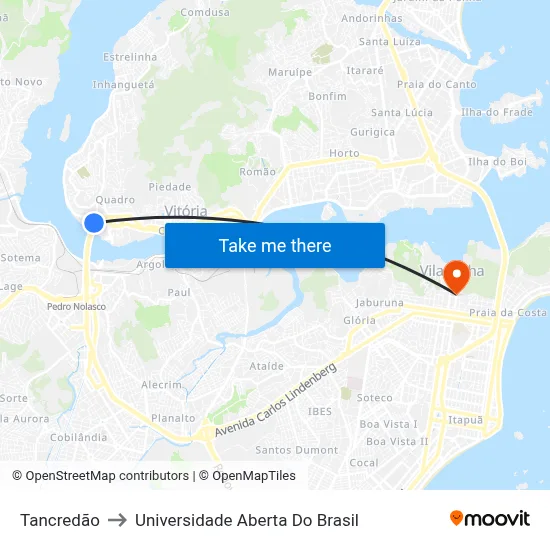 Tancredão to Universidade Aberta Do Brasil map