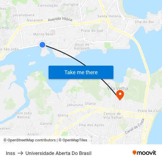 Inss to Universidade Aberta Do Brasil map