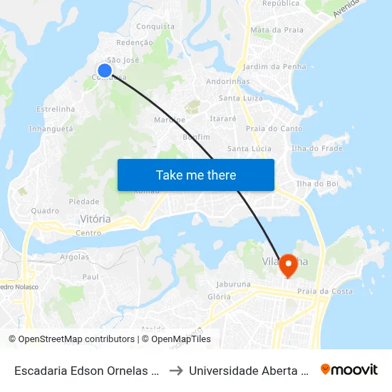 Escadaria Edson Ornelas Meneguci to Universidade Aberta Do Brasil map