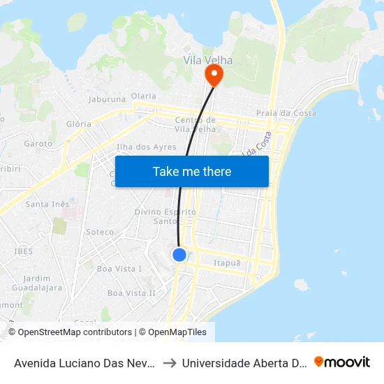 Avenida Luciano Das Neves, 1072 to Universidade Aberta Do Brasil map