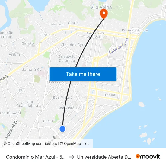 Condomínio Mar Azul - 5ª Etapa to Universidade Aberta Do Brasil map