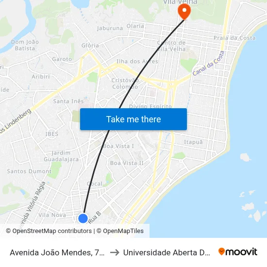 Avenida João Mendes, 715-757 to Universidade Aberta Do Brasil map