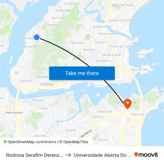 Rodovia Serafim Derenzi, 360 to Universidade Aberta Do Brasil map
