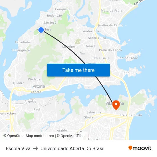 Escola Viva to Universidade Aberta Do Brasil map