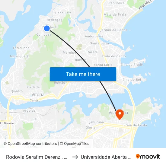 Rodovia Serafim Derenzi, 5353-5411 to Universidade Aberta Do Brasil map