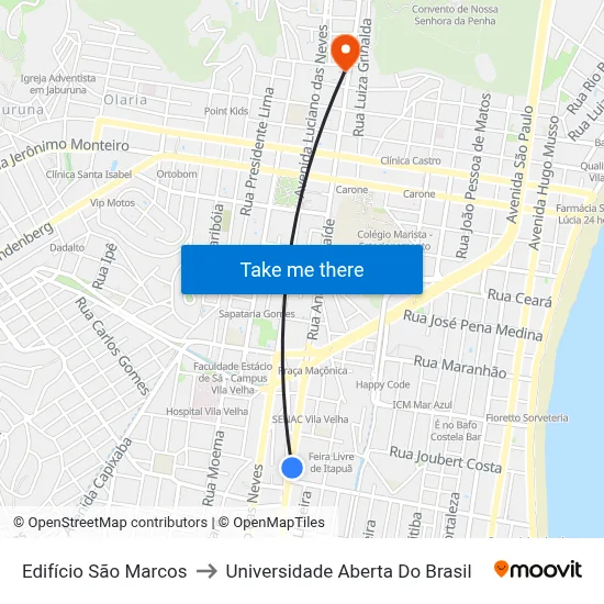 Edifício São Marcos to Universidade Aberta Do Brasil map