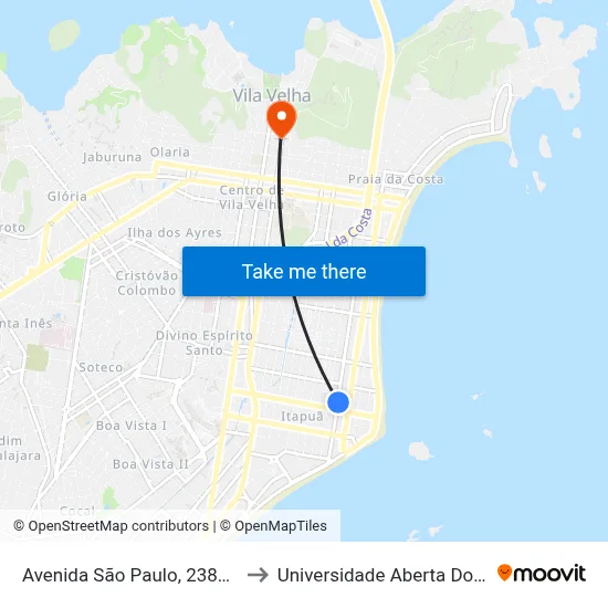 Avenida São Paulo, 2381-2511 to Universidade Aberta Do Brasil map