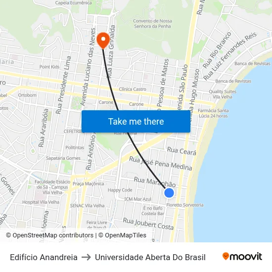 Edifício Anandreia to Universidade Aberta Do Brasil map