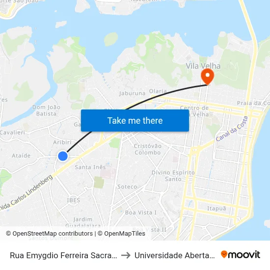 Rua Emygdio Ferreira Sacramento, 228 to Universidade Aberta Do Brasil map