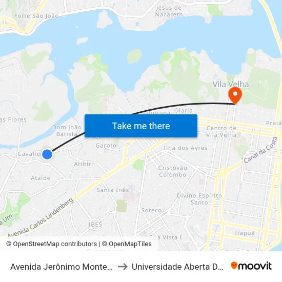 Avenida Jerônimo Monteiro, 659 to Universidade Aberta Do Brasil map