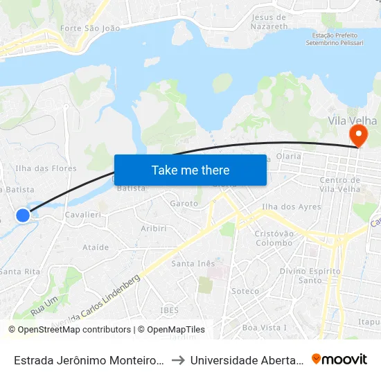 Estrada Jerônimo Monteiro, 4342-4618 to Universidade Aberta Do Brasil map