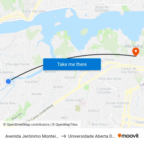 Avenida Jerônimo Monteiro, 4051 to Universidade Aberta Do Brasil map