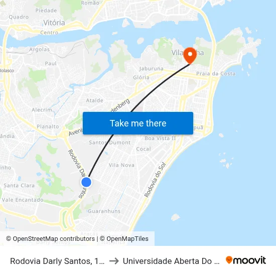 Rodovia Darly Santos, 14340 to Universidade Aberta Do Brasil map