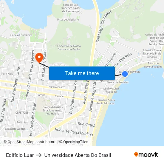 Edifício Luar to Universidade Aberta Do Brasil map