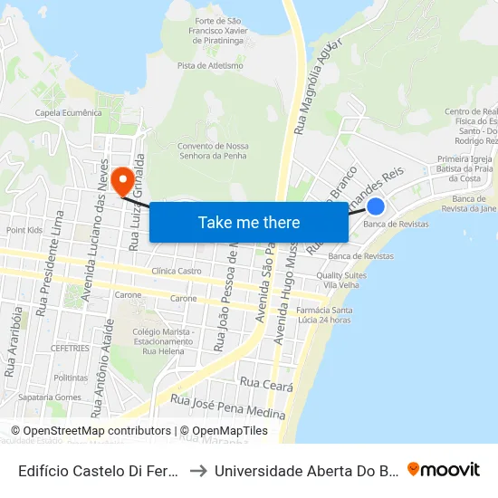 Edifício Castelo Di Ferrana to Universidade Aberta Do Brasil map