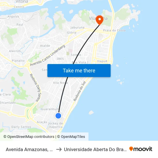 Avenida Amazonas, 64 to Universidade Aberta Do Brasil map