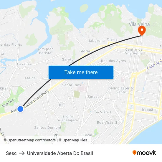 Sesc to Universidade Aberta Do Brasil map