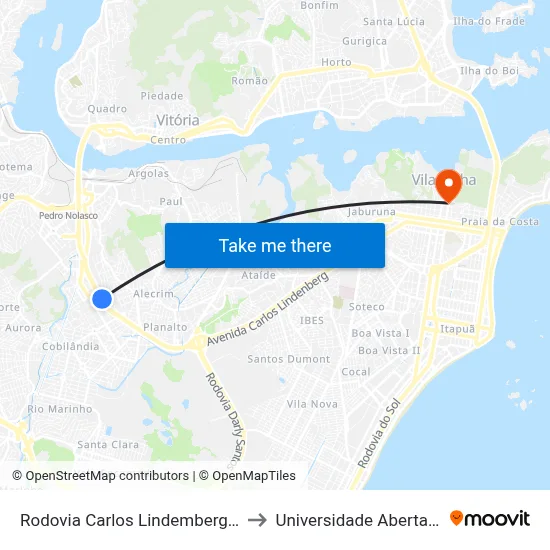 Rodovia Carlos Lindemberg, 6202-6300 to Universidade Aberta Do Brasil map