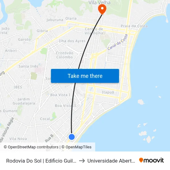 Rodovia Do Sol | Edificio Guilherme Melotti to Universidade Aberta Do Brasil map