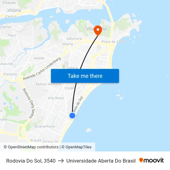 Rodovia Do Sol, 3540 to Universidade Aberta Do Brasil map