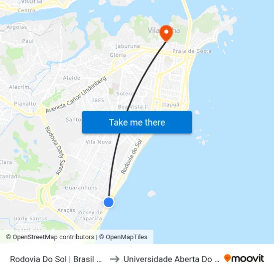 Rodovia Do Sol | Brasil Center to Universidade Aberta Do Brasil map