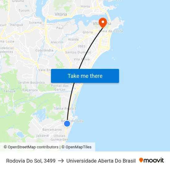 Rodovia Do Sol, 3499 to Universidade Aberta Do Brasil map