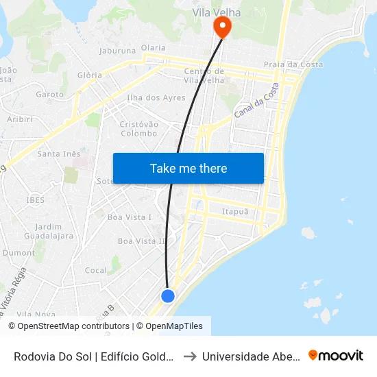 Rodovia Do Sol | Edifício Golden Star Residencial to Universidade Aberta Do Brasil map