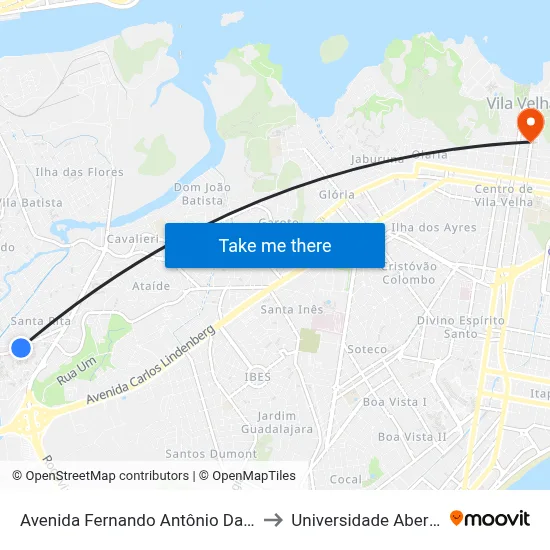 Avenida Fernando Antônio Da Silveira, 251-349 to Universidade Aberta Do Brasil map