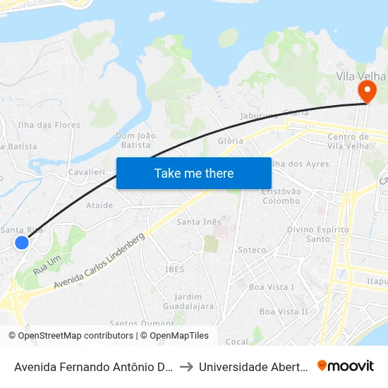 Avenida Fernando Antônio Da Silveira, 702 to Universidade Aberta Do Brasil map