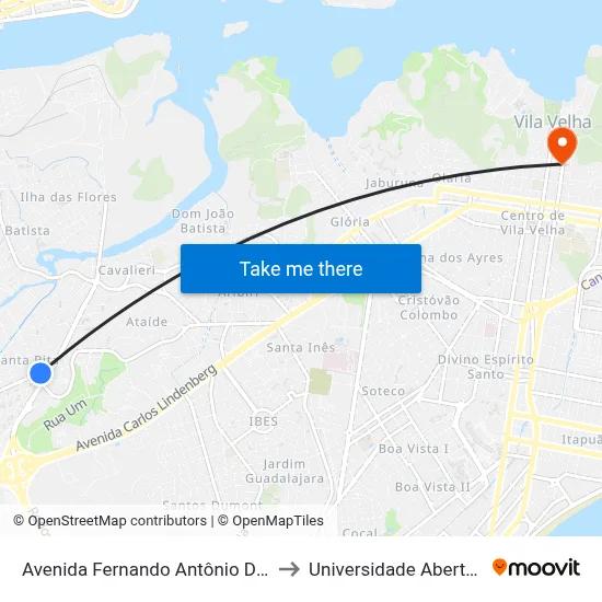 Avenida Fernando Antônio Da Silveira, 237 to Universidade Aberta Do Brasil map