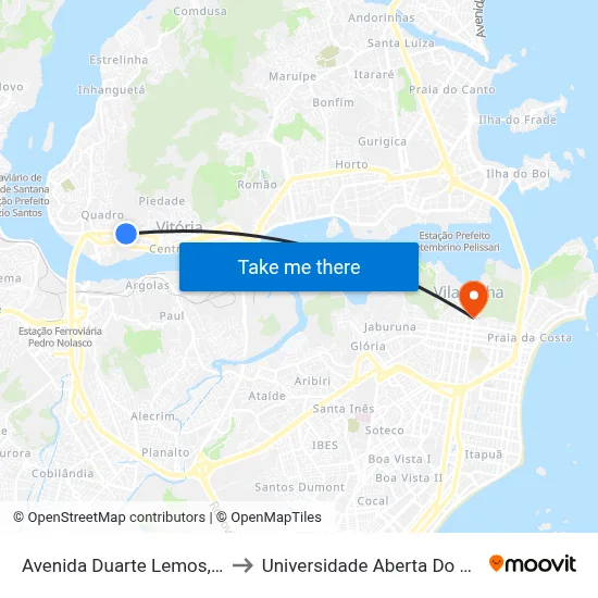 Avenida Duarte Lemos, 128 to Universidade Aberta Do Brasil map