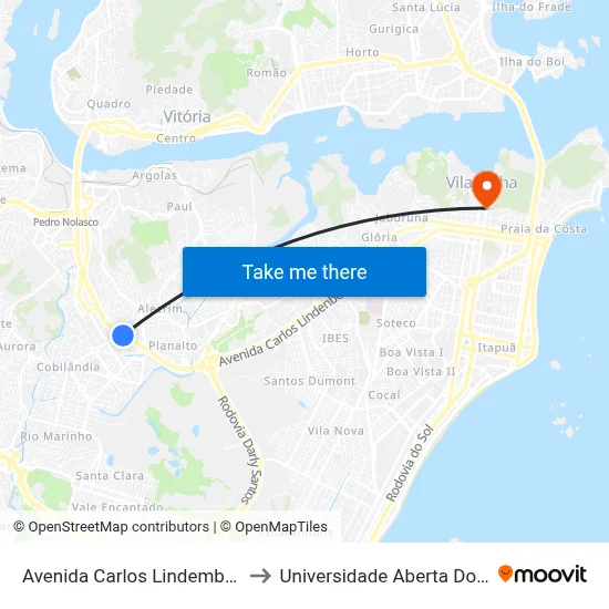 Avenida Carlos Lindemberg, 27 to Universidade Aberta Do Brasil map