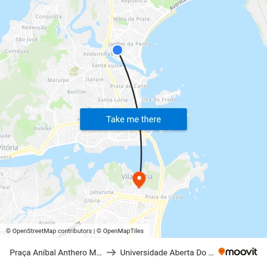 Praça Aníbal Anthero Martins to Universidade Aberta Do Brasil map