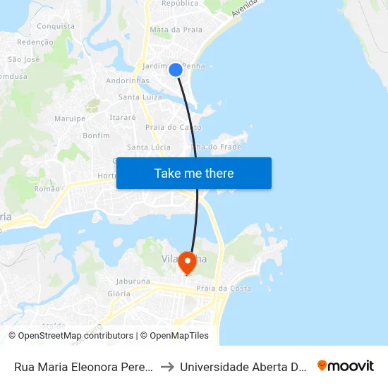 Rua Maria Eleonora Pereira, 510 to Universidade Aberta Do Brasil map