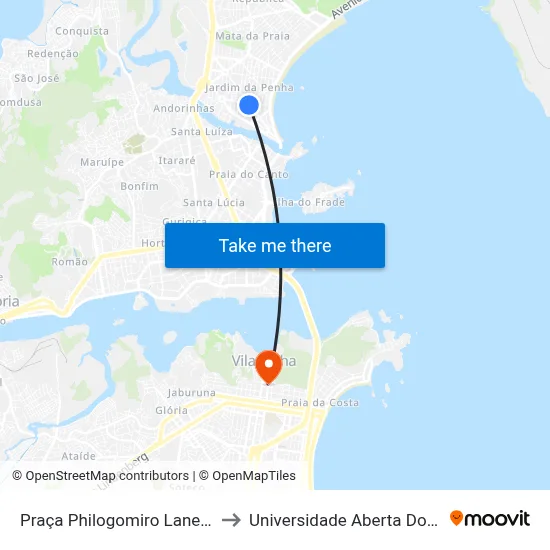 Praça Philogomiro Lanes, 220 to Universidade Aberta Do Brasil map
