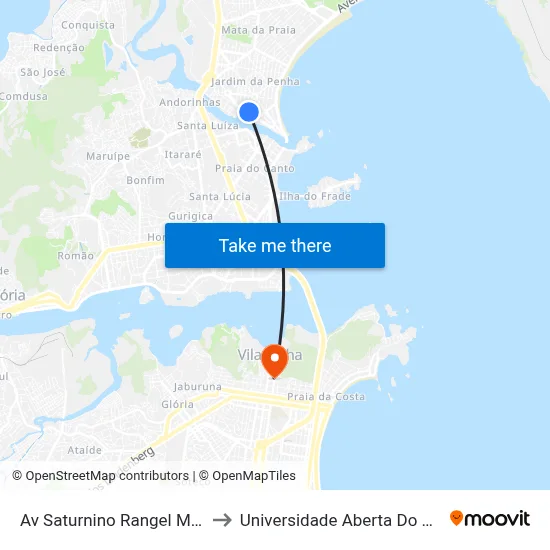 Av Saturnino Rangel Mauro to Universidade Aberta Do Brasil map