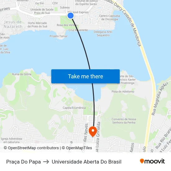 Praça Do Papa to Universidade Aberta Do Brasil map