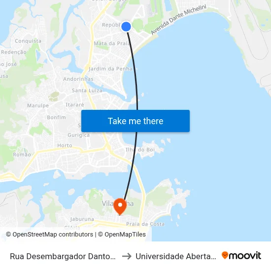 Rua Desembargador Danton Bastos, 14 to Universidade Aberta Do Brasil map