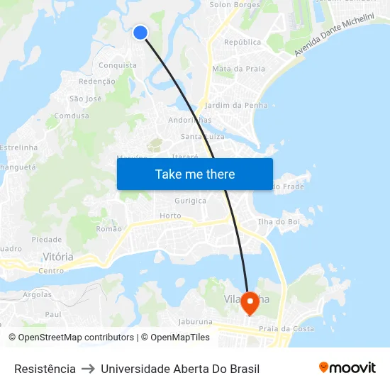 Resistência to Universidade Aberta Do Brasil map