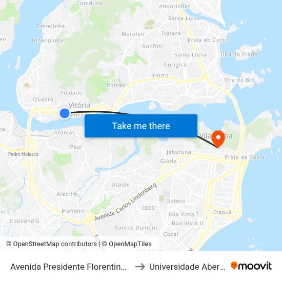 Avenida Presidente Florentino Avidos, 180-260 to Universidade Aberta Do Brasil map