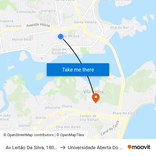 Av Leitão Da Silva, 180-260 to Universidade Aberta Do Brasil map