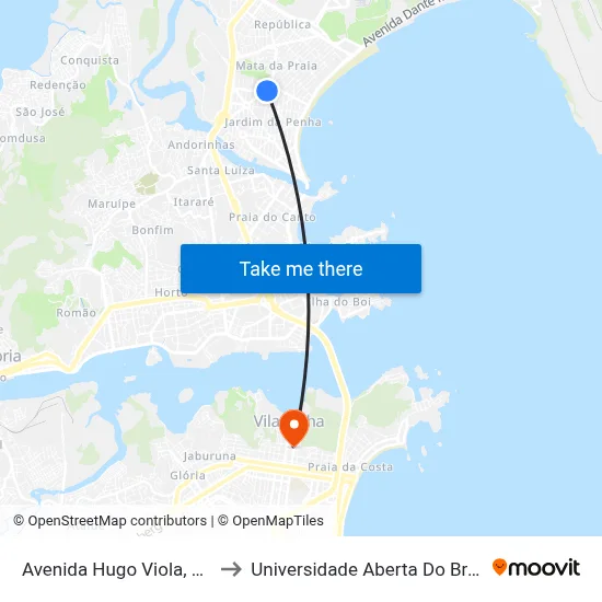 Avenida Hugo Viola, 808 to Universidade Aberta Do Brasil map