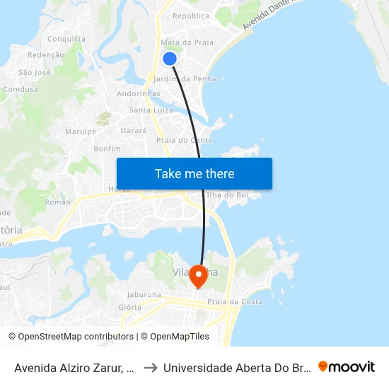 Avenida Alziro Zarur, 229 to Universidade Aberta Do Brasil map