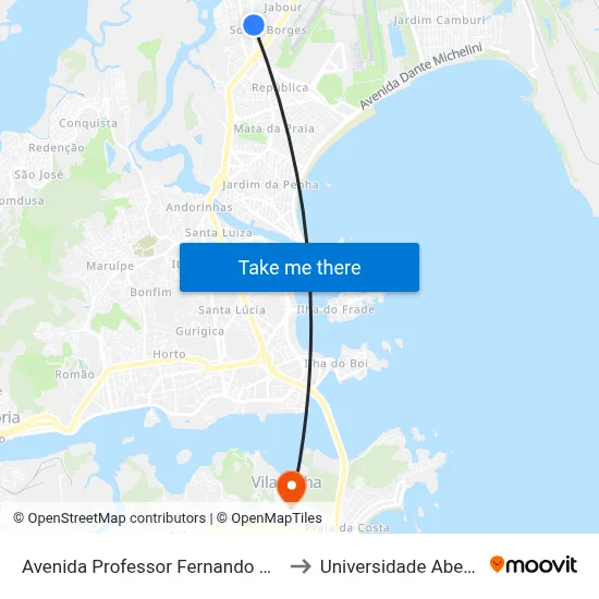 Avenida Professor Fernando Duarte Rabelo, 508 to Universidade Aberta Do Brasil map