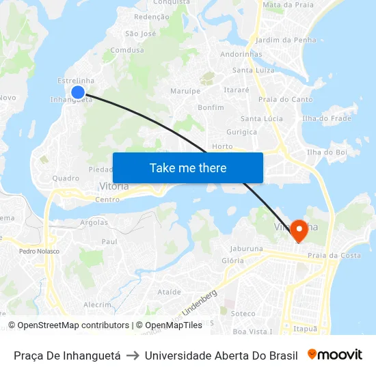 Praça De Inhanguetá to Universidade Aberta Do Brasil map