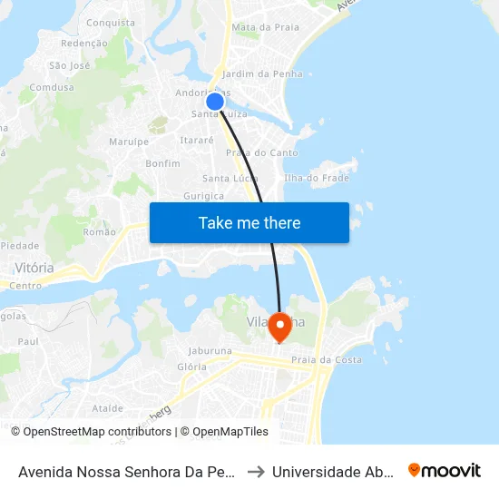Avenida Nossa Senhora Da Penha | Edifício Luziane to Universidade Aberta Do Brasil map