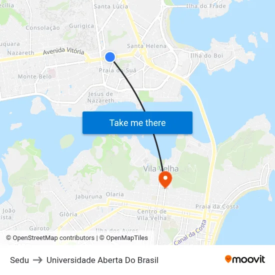 Sedu to Universidade Aberta Do Brasil map