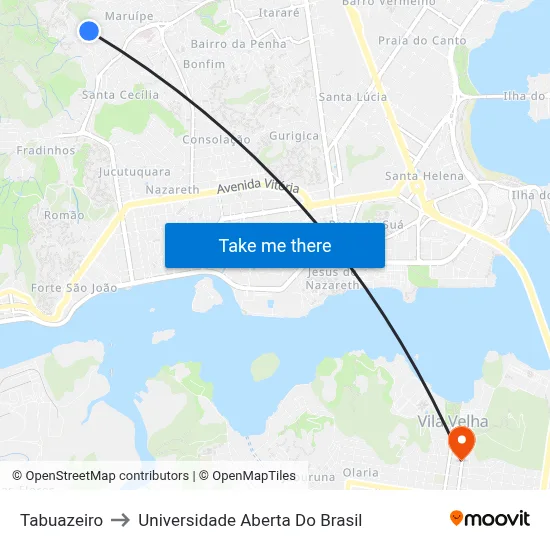 Tabuazeiro to Universidade Aberta Do Brasil map