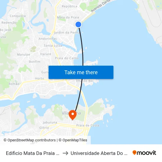 Edificio Mata Da Praia Park to Universidade Aberta Do Brasil map